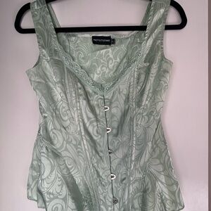 PrettyLittleThing Mint Green lace-trimmed Corset